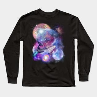 space  blue whale 5 Long Sleeve T-Shirt